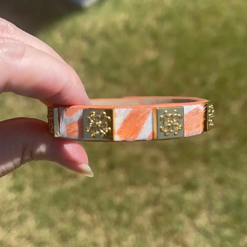 CALF FUR Tangerine Adjustable bracelet